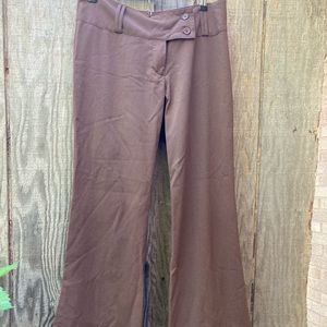 Lola Brown Cuffed Wide Leg Polyester Pants
